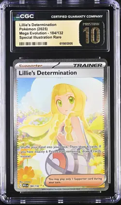 CGC 10 - LILLIE'S DETERMINATION - 184/132 SPECIAL ILLUSTRATION RARE POKEMON - Image 1
