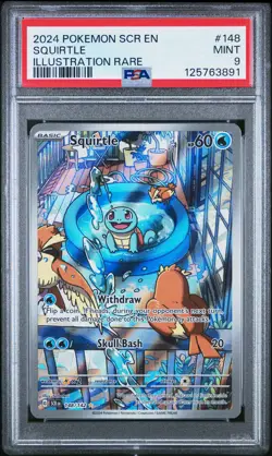 2024 POKEMON SCR EN-STELLAR CROWN ILLUSTRATION RARE #148 SQUIRTLE PSA 9 - Image 1