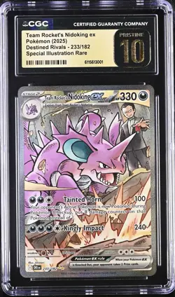 CGC 10 - TEAM ROCKET'S NIDOKING EX - 233/182 SPECIAL ILLUSTRATION RARE POKEMON - Image 1