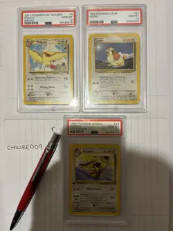 three psa10 pokemon cards 1st edition pidgeot pidgey and pidgeot 1999s 2001 mint - Image 1