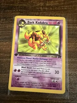 Dark Kadabra 1st Edition 039/82 Pokemon Card – NM/LP– Team Rocket (TR) - Image 1