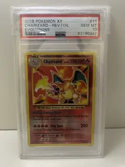 Pokemon TCG Charizard 11/108 Rare Reverse Holo XY: Evolutions PSA Graded 10 - Image 1