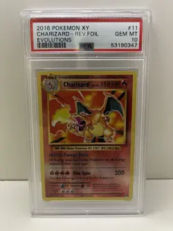 Pokemon TCG Charizard 11/108 Rare Reverse Holo XY: Evolutions PSA Graded 10 - Image 2