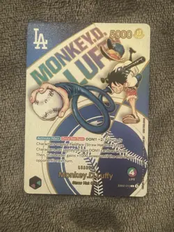 !PROXY CARD! ONE PIECE MONKEY D LUFFY LA DODGERS PROMO 010! WITH TEXTURE ! NM - Image 1