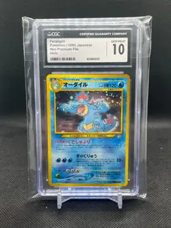 CGC 10 GEM MINT Feraligatr 1999 Neo Premium File Japanese 160 Holo Pokemon Card - Image 1