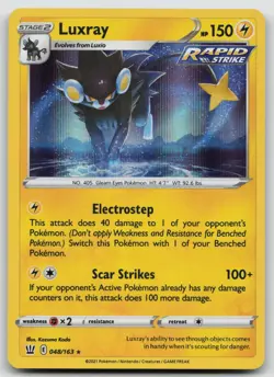 Pokemon Card Luxray Holo Rare SWSH05: Battle Styles 048/163 - Image 1