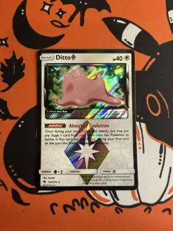 Ditto Prism Star 154/214 SM Sun & Moon Lost Thunder Holo Pokemon Card NM - Image 1