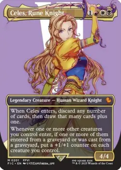 MTG English Celes, Rune Knight (Borderless) NM Foil Commander: FINAL FANTASY - Image 1
