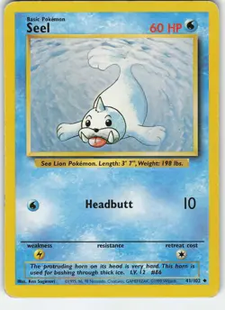 Seel 041/102 Base Set Uncommon Normal MP Pokemon - Image 1
