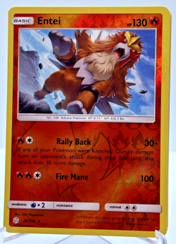 Pokemon Card Entei Cosmic Eclipse Reverse Holo Rare 28/236 Near Mint - Image 1