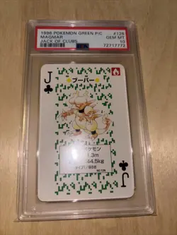 Pokemon Green Magmar Jack of Clubs Playing Poker Card 1996 PSA 10 GEM MINT - Image 3