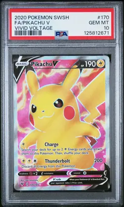 PSA 10 - PIKACHU V - 170/185 VIVID VOLTAGE POKEMON - Image 1