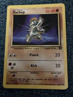 Machop 1st Edition 59/82 Team Rocket WOTC Pokemon Card - Excellent - Image 1