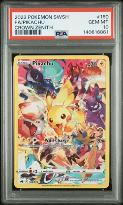PSA 10 - PIKACHU - 160/159 SWORD SHIELD CROWN ZENITH POKEMON - Image 1