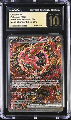 CGC 10 - ORICORIO EX - 024 BLACK STAR PROMOS MEGA CHARIZARD X UPC POKEMON - Image 1