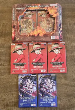 One Piece TCG Illustration Box Vol. 5 New Sealed Eng Version + 5 Packs SEE PICS - Image 1