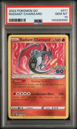 PSA 10 - RADIANT CHARIZARD - 011 GO POKEMON - Image 1