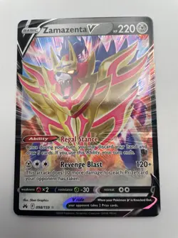 Zamazenta V - 098/159 - Pokemon Crown Zenith Sword & Shield Ultra Rare Card NM - Image 1