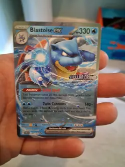 Pokemon TCG Blastoise ex 030/142 Stellar Crown Stamped Promo card - Image 1