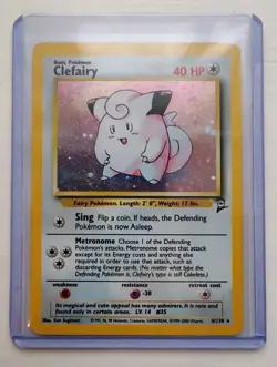 Pokemon Card - Clefairy 6/130 Holo Rare - Base Set 2 - WOTC 2000 (LP) - Image 3