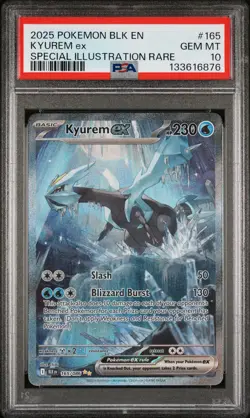 2025 POKEMON BLK EN-BLACK BOLT SPECIAL ILLUSTRATION RARE #165 KYUREM EX PSA 10 - Image 1