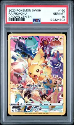 PSA 10 Pikachu #160 - Pokemon Crown Zenith Secret Rare - Pokemon TCG GEM MINT - Image 1
