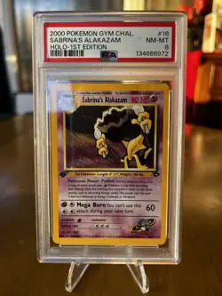 2000 Pokemon GYM CHAL. PSA 8 Sabrina's Alakazam 1st Edition 16/132 | NM-MT | EN - Image 1