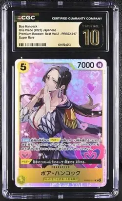 CGC Boa Hancock SR PRB02-017 One Piece Trading Card PRISTINE 10 Gold Label - Image 1