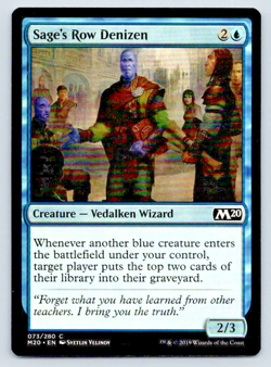 Sage's Row Denizen Magic the Gathering Core Set 2020 M20 MTG Card FREE SHIPPING - Image 1
