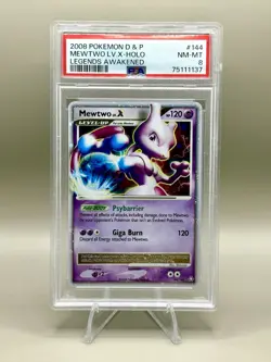 Mewtwo LV X 144/146 DP Legends Awakened Holo 2008 Pokemon TCG Card PSA 8 NM/MT - Image 1
