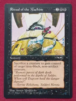 Magic The Gathering ALLIANCES RITUAL OF THE MACHINE black card MTG - Image 1