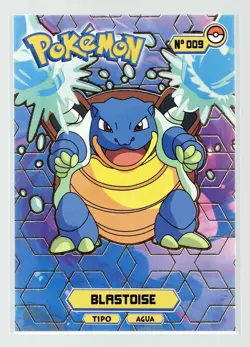 BLASTOISE #009 - Card Tops Pokedex Database - Pokemon *GOLD HOLO FOIL DESIGN* - Image 1