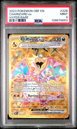 2023 Pokemon Obsidian Flames Charizard ex Hyper Rare #228/197 PSA 9 MINT - Image 1