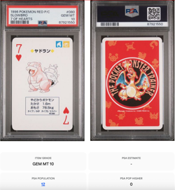 1996 Pokemon Slowbro 7 of Hearts, PSA 10 Gem Mint, Red Charizard Deck, LOW POP!! - Image 3