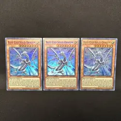 NM - x3 Set - Blue-Eyes Solid Dragon - 1st Ultra (B,G,P) - LDS2-EN014 - Yu-Gi-Oh - Image 1