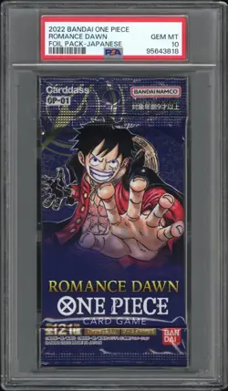 PSA 10 GEM MT One Piece Japanese Ver. 2022 OP 01 ROMANCE DAWN FOIL PACK Card Gam - Image 5