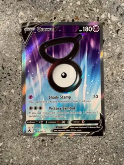 Pokemon TCG Cards Unown V 176/195 Silver Tempest Full Art Ultra Rare - Image 1