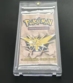 Pokemon Zapdos Artwork Fossil 1st Edition Booster Pack Box Fresh Sealed + Case - Image 3