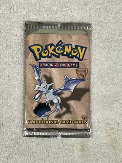 Pokemon Fossil 1st Editon Booster Pack Unweighed & Sealed Aerodactyl 4702771060714 - Image 1