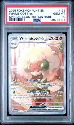 2025 POKEMON WHT EN-WHITE FLARE SPECIAL ILLUSTRATION RARE WHIMSICOTT EX PSA 10 - Image 1