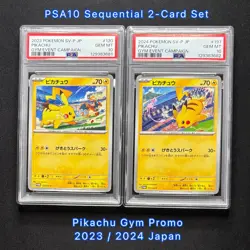 PSA10 Pikachu Gym Promo Sequential 2-Card Set 197/SV-P & 120/SV-P JP GEM MINT - Image 1