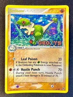 Breloom 3/107 2005 EX Deoxys Pokemon Card TCG Reverse Holo Rare Stamped - Hp - Image 1