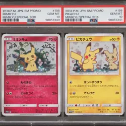 PSA 10 MIMIKYU 198/SM-P & PIKACHU 199/SM-P | Seq. Promo Graded Pokemon Card - Image 1