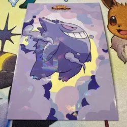 Cracked Ice Holo Gengar Flying Database Non-TCG Pokemon Card - Image 1