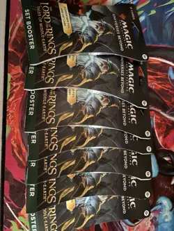 Magic The Gathering Lord Of The Rings Sleeved Booster 7x Lot Factory Sealed - Image 1