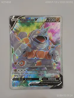 POKEMON SWORD & SHIELD RHYPERIOR V DARKNESS ABLAZE 181/189 FULL ART PSA 9 MINT - Image 1