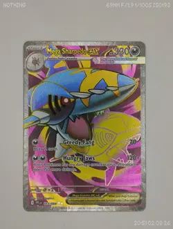 Pokemon TCG Mega Sharpedo Ex 113/094 Full Art ENGLISH Phantasmal Flames NM - Image 1