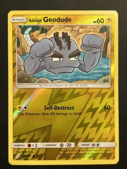 Geodude TCG 34/181 Reverse Holo Team Up Pokemon Card NM - Image 1