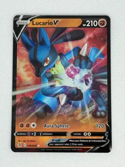 Lucario V ULTRA RARE card 146/264 Sword & Shield Fusion Strike 2021 Pokemon TCG - Image 1