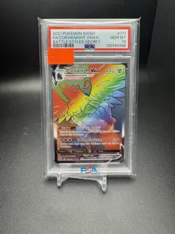 PSA 10 Corviknight VMAX 171/163 Battle Styles Rainbow Secret Rare Pokemon Card - Image 1